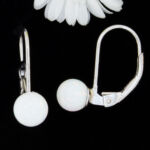 Kép 2/2 - Fehér Opál Gömb Patentzáras Fülbevaló