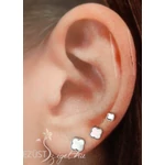 Kép 3/4 - Fehér Opál Lóhere Fülbevalók 3in1 (3-4-5 mm)