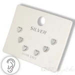 Kép 1/4 - Fehér Opál Szív Fülbevalók 3in1 (4 mm)