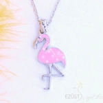 Kép 1/2 - rózsaszín flamingó medál+lánc