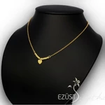 Kép 2/4 - Aranyozott Ezüst Gyöngyös Szíves Nyakék