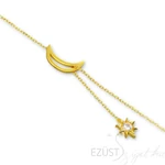 Kép 3/4 - Különleges Csillag és Hold Aranyozott Nyakék