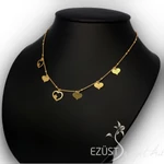 Kép 2/4 - Csillag Szív Aranyozott Ezüst Gyöngyös Nyakék 