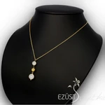 Kép 2/4 - Elegáns Gyöngy Díszes Aranyozott Nyakék