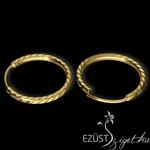 Kép 5/5 - Szikrázó vésett mintás arany karika fülbevaló (18 mm)