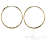 Kép 1/5 - Szikrázó vésett mintás arany karika fülbevaló (48 mm)