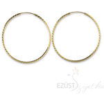 Kép 1/5 - Szikrázó vésett mintás arany karika fülbevaló (58 mm)