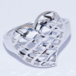 Kép 1/2 - csiszolt szív ezüst gyűrű