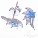 Kép 1/2 - stilizált angyalszárny ezüst fülbevaló kék