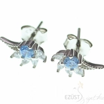 Kép 2/2 - stilizált angyalszárny ezüst fülbevaló kék