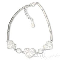 Szív Életfa Kagylóbetétes Karkötő