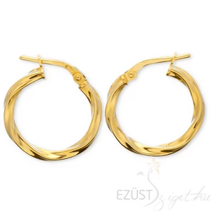 Elegáns Csavart Aranyozott Karika Fülbevaló - több méret (20 mm)