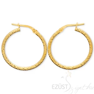 Tündöklő Vésett Aranyozott Karika Fülbevaló - több méret (25 mm)