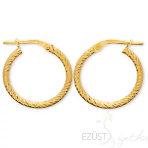 Tündöklő Vésett Aranyozott Karika Fülbevaló - több méret (20 mm)