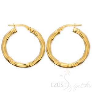 Elegáns Csavart Aranyozott Karika Fülbevaló - több méret (26 mm)