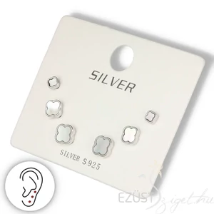 Fehér Opál Lóhere Fülbevalók 3in1 (3-4-5 mm) 