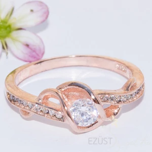  Kerek Köves Rose Gold Gyűrű