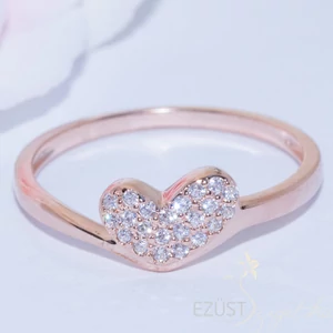 szív rose gold gyűrű
