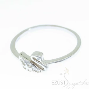 ezüst köves hattyú gyűrű