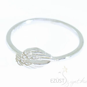 ezüst köves angyalszárny gyűrű