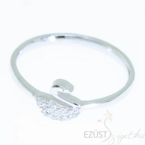 ezüst köves hattyú gyűrű