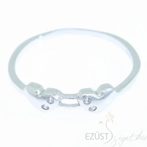 ezüst köves szív gyűrű