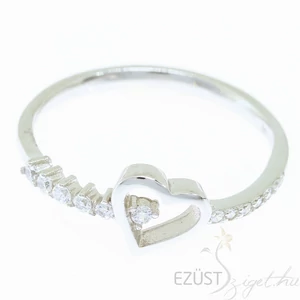 ezüst szív gyűrű