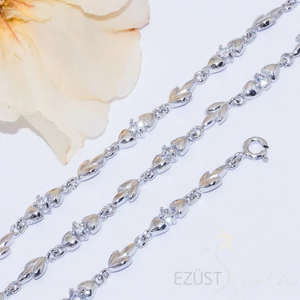 Szívek és Levélkék Köves Karlánc