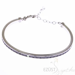 ezüst merev cirkónia köves karkötő