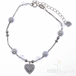 karkötő szív medál áttetsző gyöngy