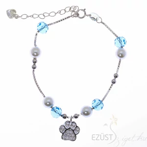 karkötő mancs medál kék gyöngy