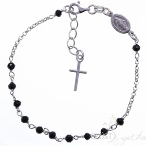 Ezüst Rózsafüzér Fekete Gyöngyös
