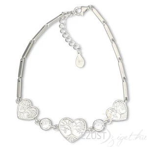 Szív Életfa Kagylóbetétes Karkötő
