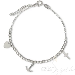 Szív Horgony Kereszt Karkötő