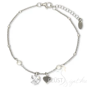 Köves Szíves Gyöngyös Karkötő