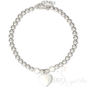 Gyöngysor Szív Medállal Karkötő