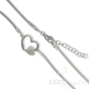 Szívecske Medálos Karkötő Fonott Lánccal