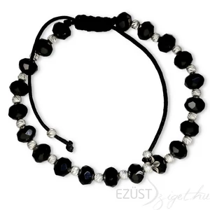 Ezüst és Fekete Divatos Karkötő