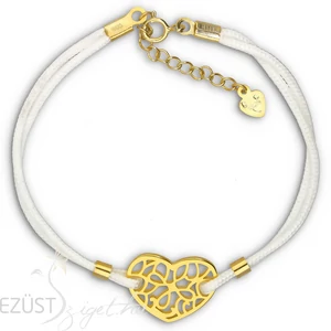 Aranyozott Áttört Szivecskés Zsinóros Karkötő