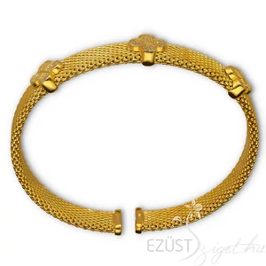 Aranyozott Virágos Fonott Merev Karkötő, Reif