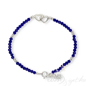 Dupla Szív Gyöngyös Órakísérő (Sötétkék)