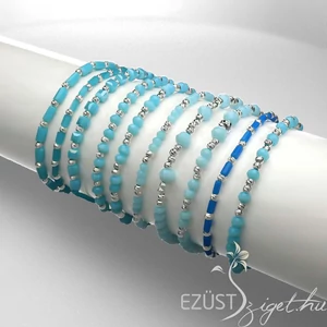 Ezüst és Világoskék Gyöngyös Órakísérő - Többféle