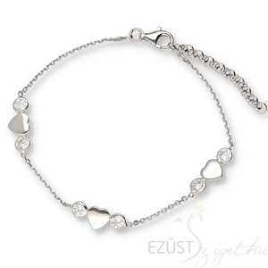 Fénylő Szív Köves Karlánc