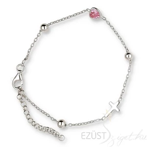 Szív Díszes Kereszt Medálos Gyöngyös Karlánc