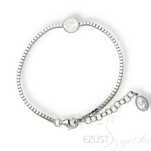 Ezüst Karlánc Szent Benedek Éremmel és Medjugorje Medállal