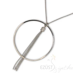Modern Karikás Láncos Ezüst Nyakék