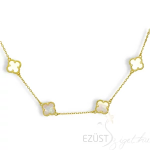 Kagyló Betétes Virág Aranyozott Nyaklánc