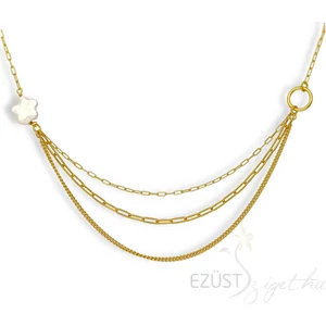 Aranyozott Nyaklánc Gyöngyfényű Virággal