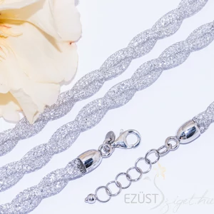 Ezüstszálakból Fonott Csavart Nyakék