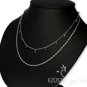 Duplasoros Nyakék Fekete Ékkövekkel